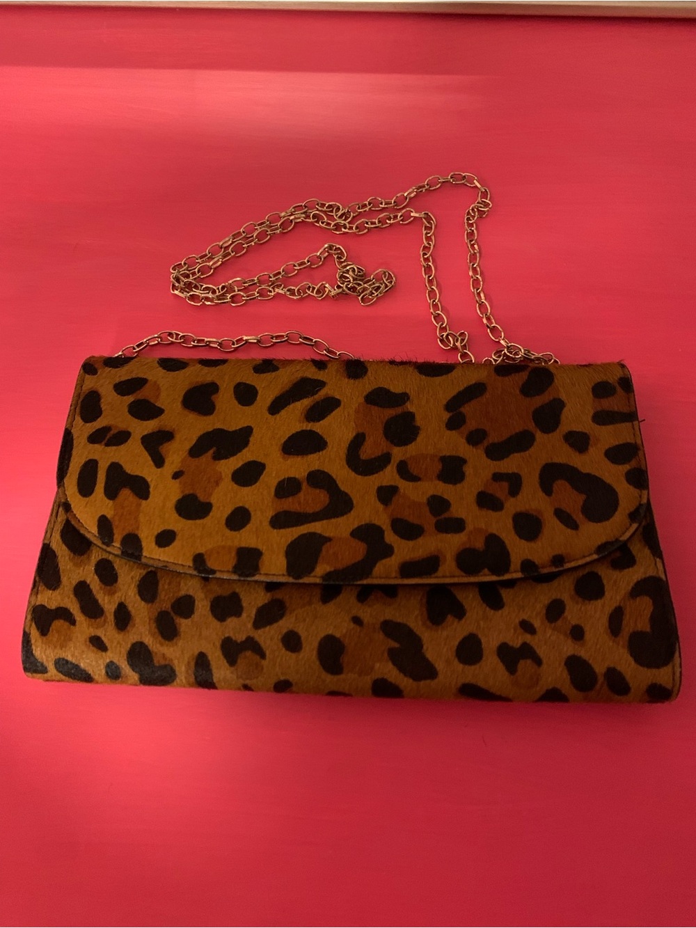 Nordstrom cow fur leopard print crossbody/clutch
